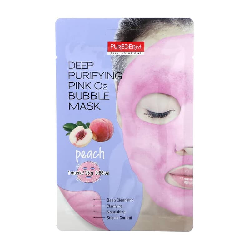 Deep Purifying Pink O2 Bubble Beauty Mask, Peach