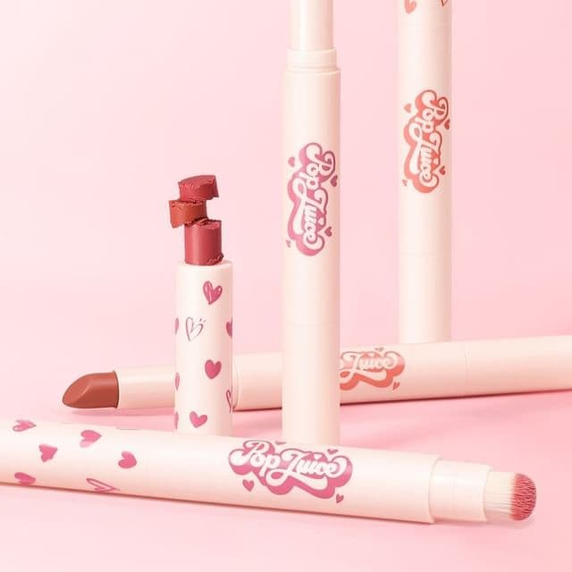 Dual-Ended Velvet Lipstick Pen, PK01 Red Bean Bun