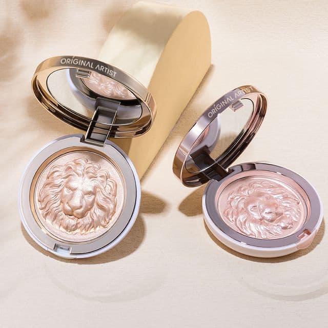 Lion Embossed Mineral Highlighter, #3# Pink