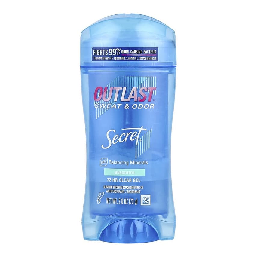 Outlast®, Sweat & Odor, Antiperspirant Deodorant, Clear Gel, Unscented