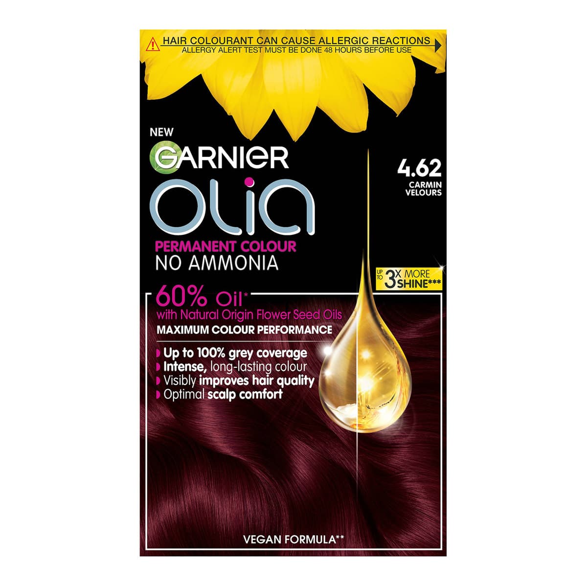 Olia Permanent Hair Dye - 4.62 Dark Garnet Red