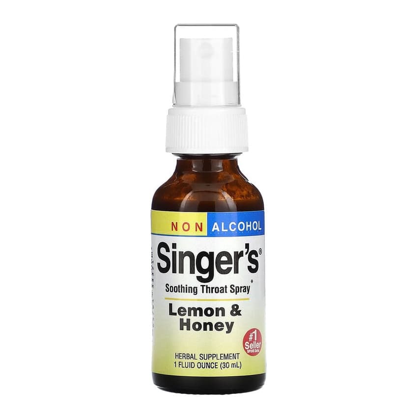 Singer's Soothing Throat Spray, Non Alcohol, Lemon & Honey