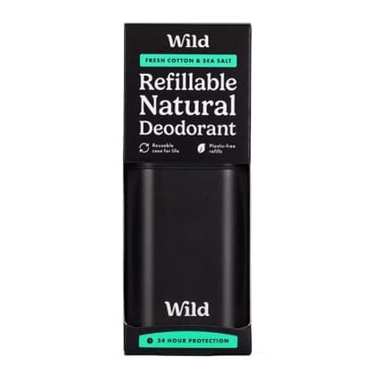 Men's Black Case and Fresh Cotton and Sea Salt Deodorant Refill
