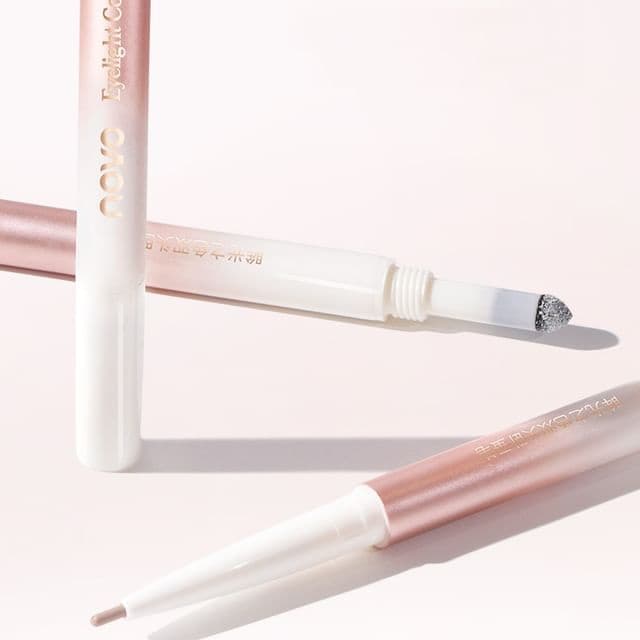 Dual Head Aegyosal Eyeshadow Pen, #01# Champagne Gold + Nude Apricot