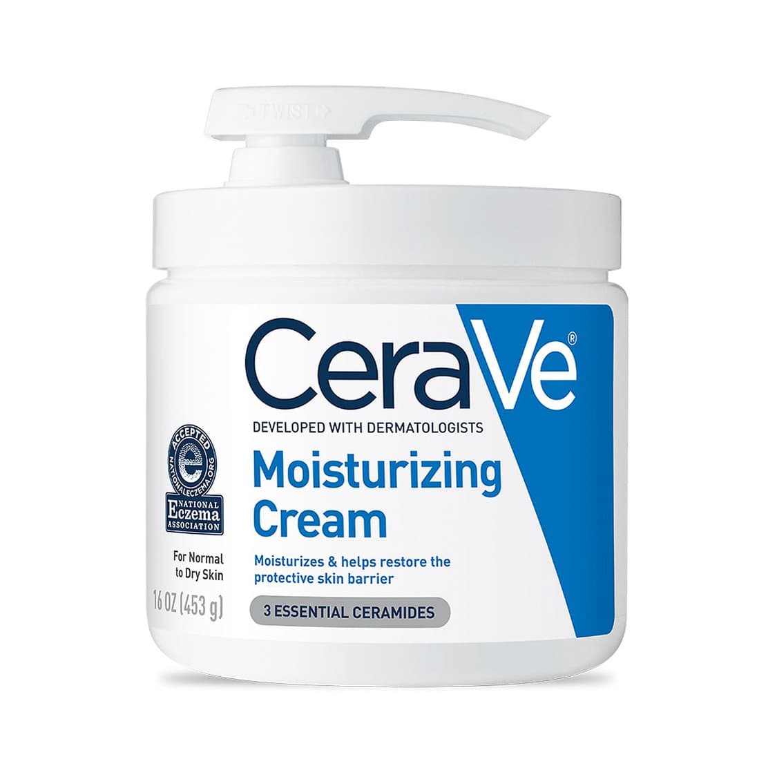 Face & Body Moisturizing Cream with Pump for Normal to Dry Skin Unscented