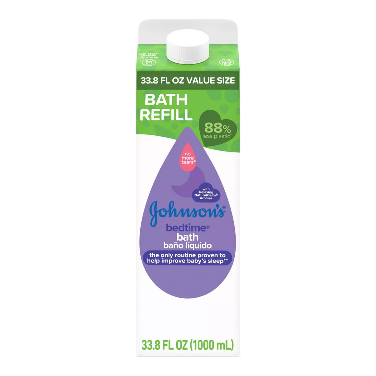 Bedtime Baby Bath Wash with Soothing Natural Calm Aromas, Hypoallergenic - Refill Carton