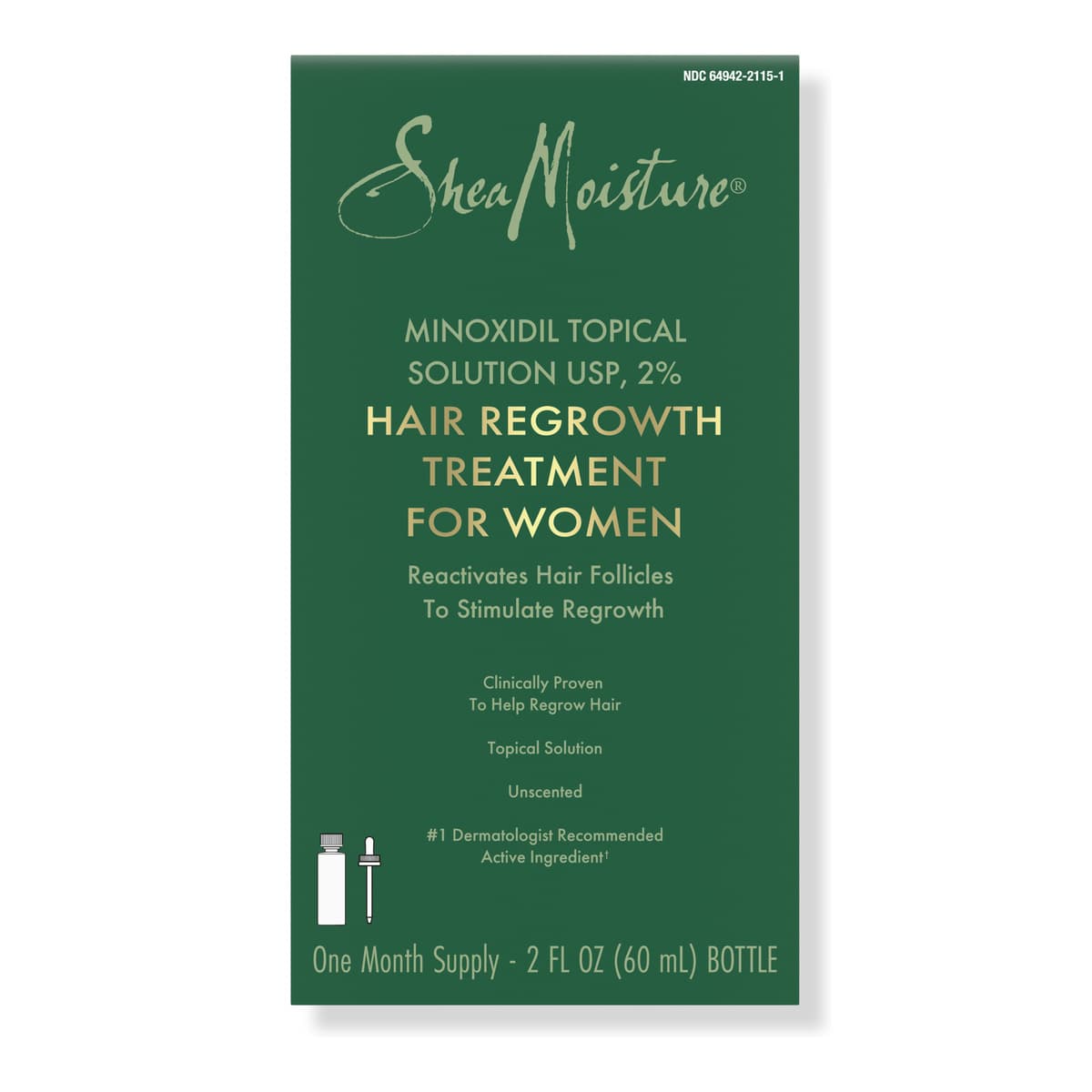 Minoxidil Topical Solution USP, 2% Hair Regrowth Treatment for Women