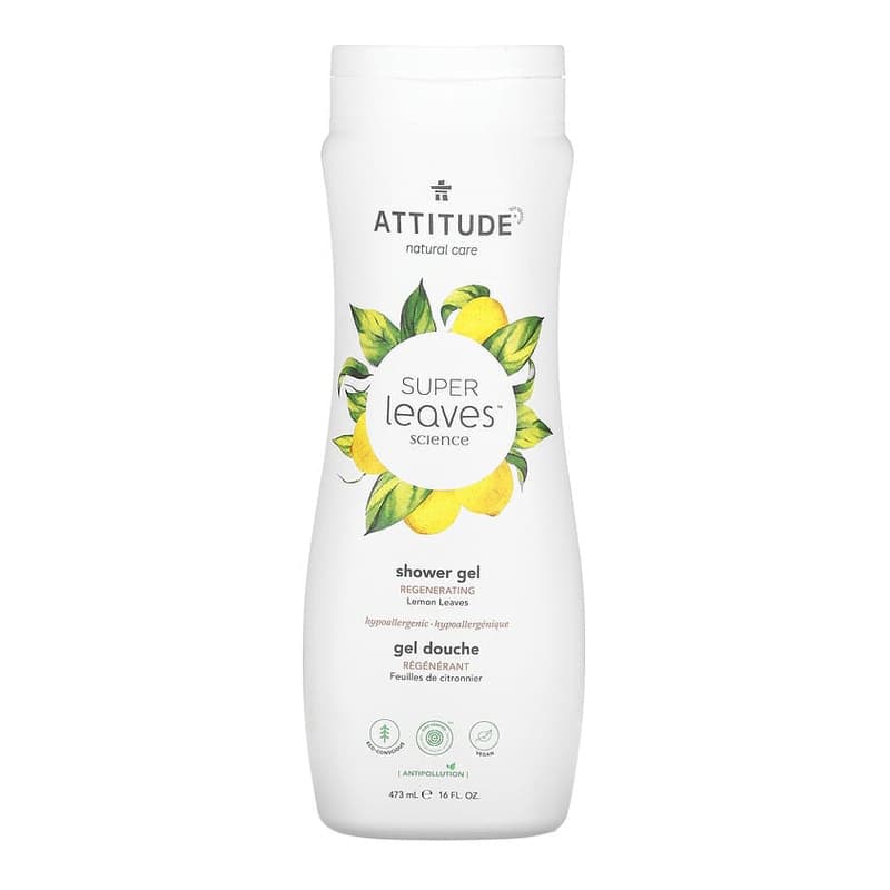 Super Leaves Science, Shower Gel, Regenerating, Lemon Leaves