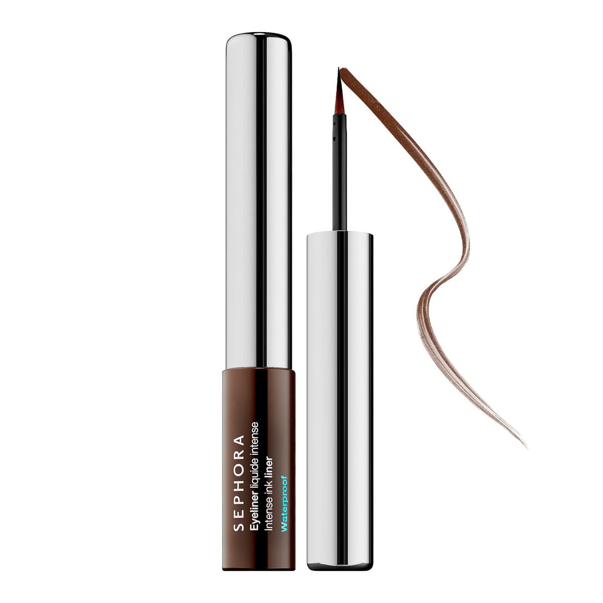 Intense Felt-Tip Liquid Waterproof Eyeliner, #02 Satin Chocolate Brown