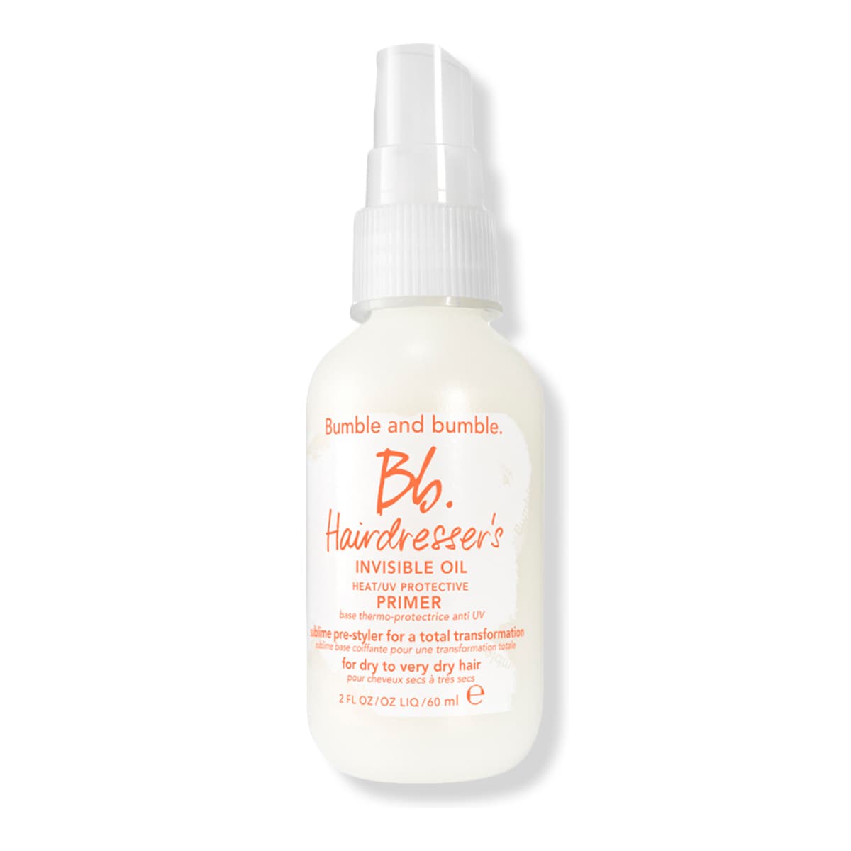 Travel Size Hairdresser's Invisible Oil Heat Protectant Leave In Conditioner Primer