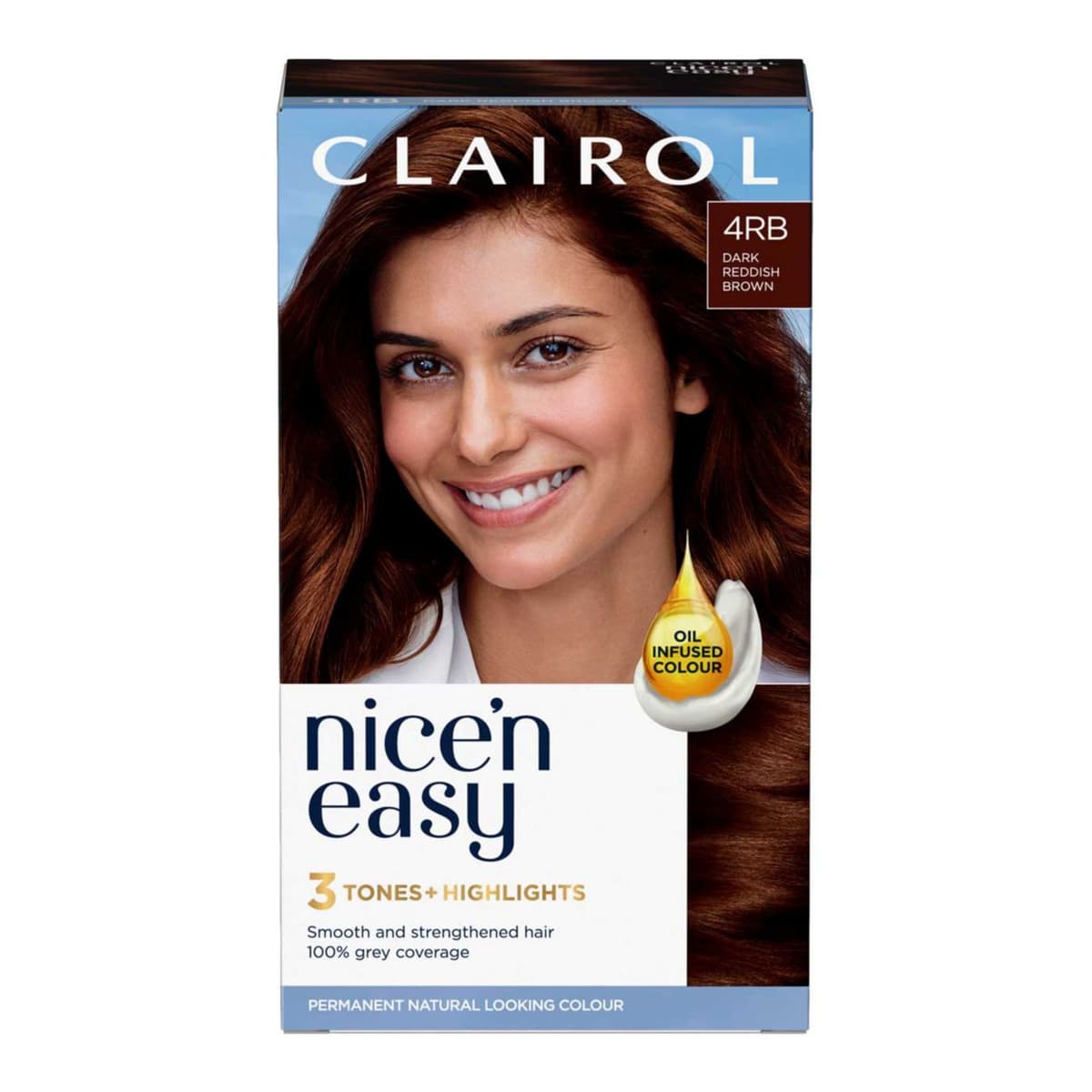 Clairol Nice'n Easy Crème Oil Infused Permanent Hair Dye 4RB Dark Reddish Brown