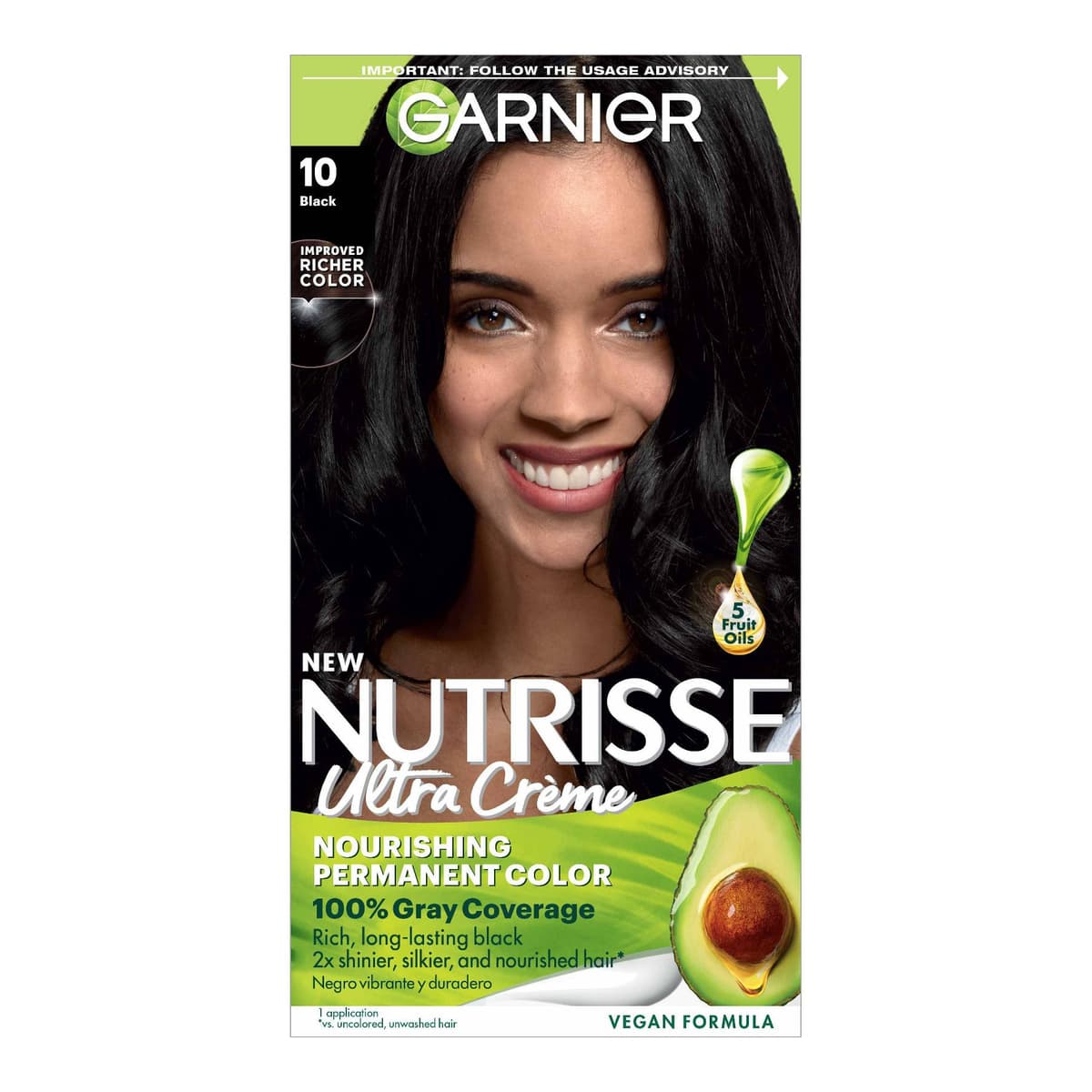 Nutrisse Nourishing Permanent Hair Color Creme, #10 Black