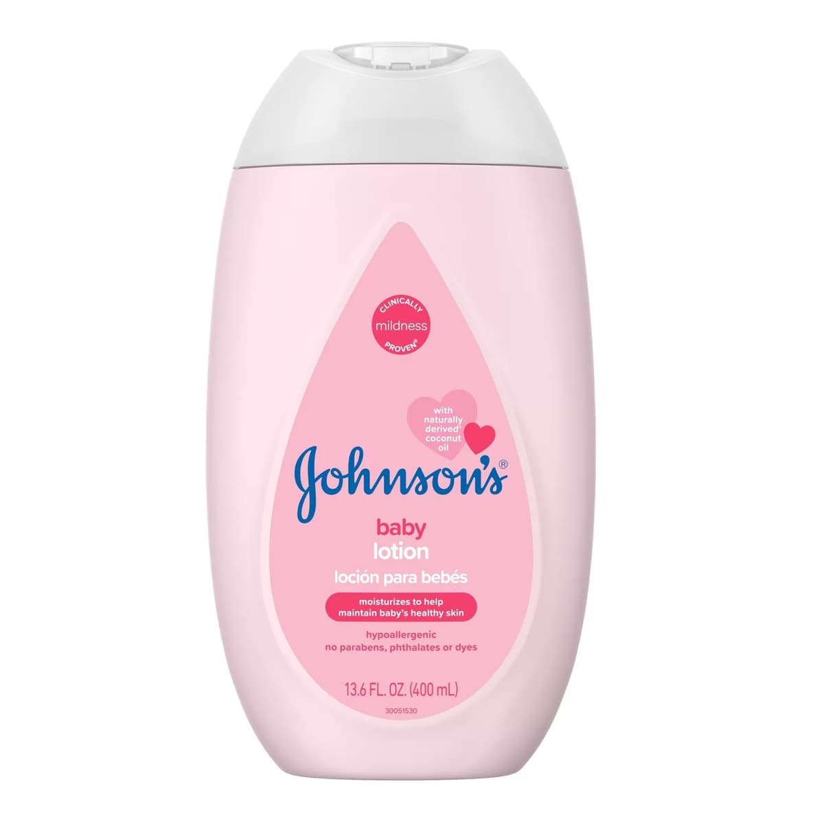 Moisturizing Mild Pink Baby Body Lotion, Coconut Oil for Delicate Skin, Hypoallergenic