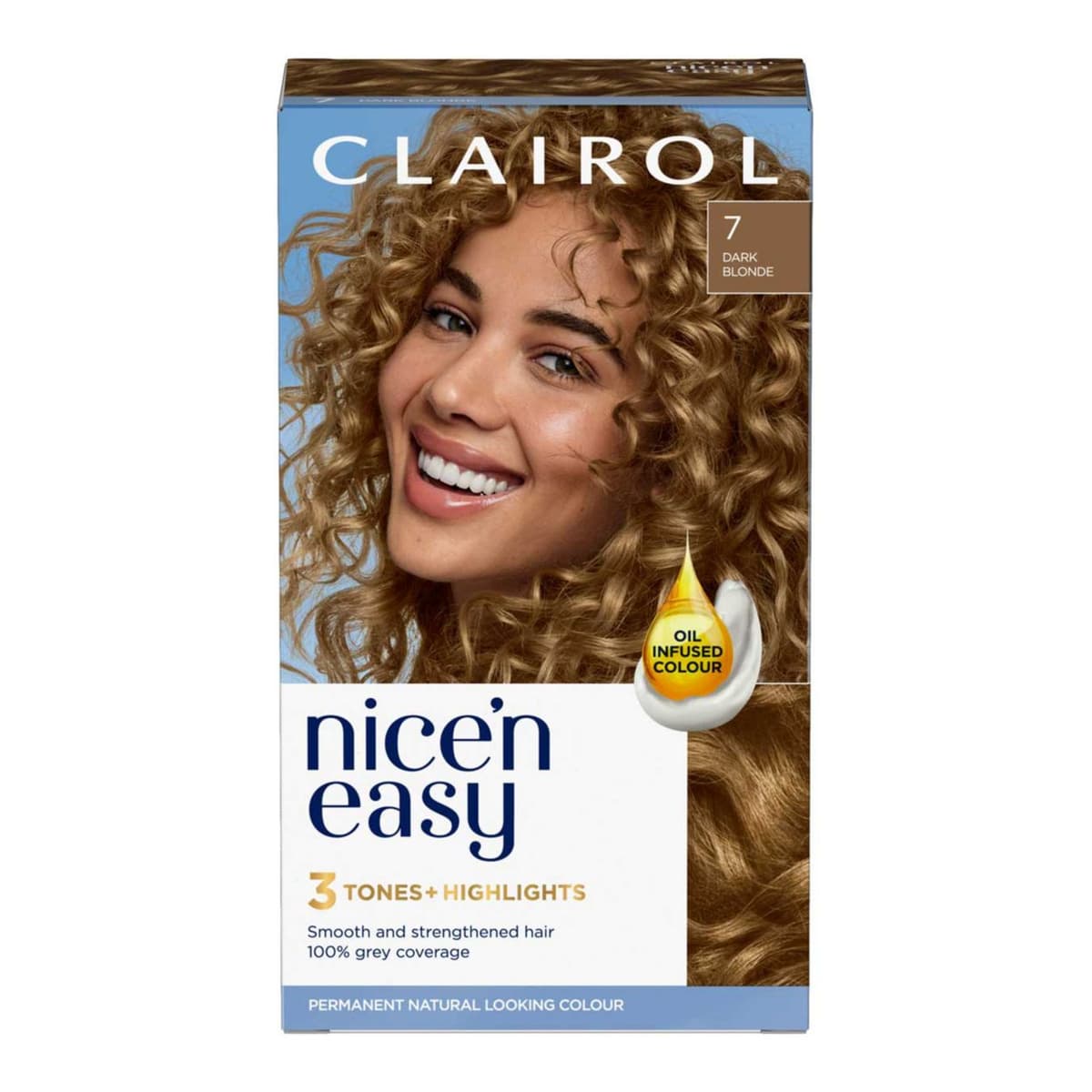 Clairol Nice'n Easy Crème Oil Infused Permanent Hair Dye 7 Dark Blonde