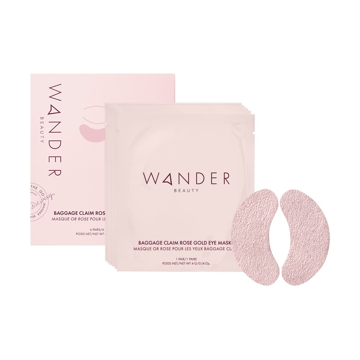 Baggage Claim Rose Gold Eye Masks