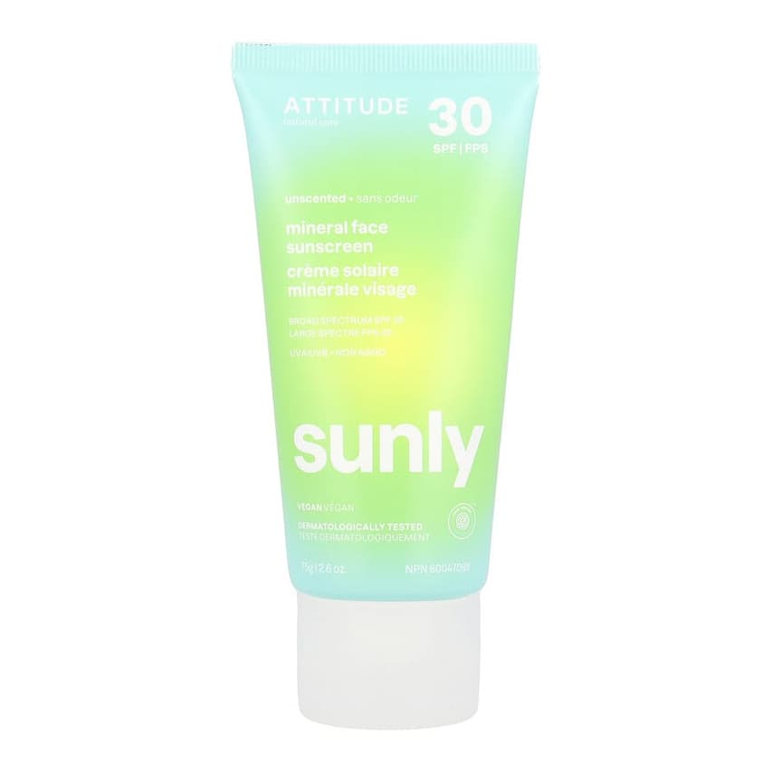 Sunly, Mineral Face Sunscreen, SPF 30, Unscented
