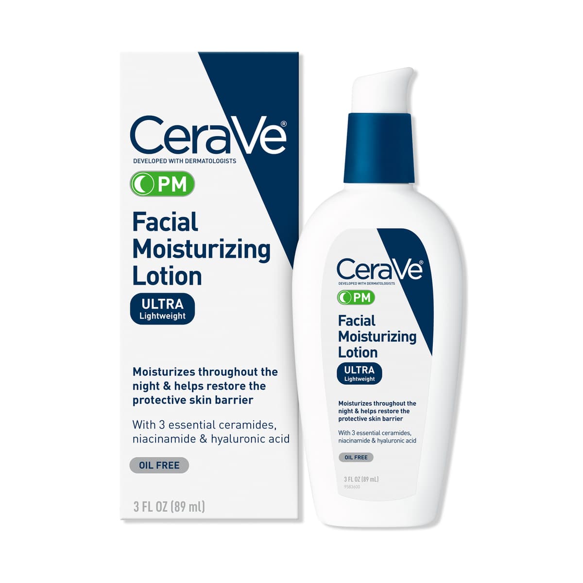 PM Lotion Face Moisturizer, Oil-free Night Cream for All Skin Types