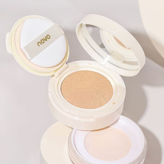 Soft Mist Double Layer Air Cushion & Loose Powder, #02# Natural