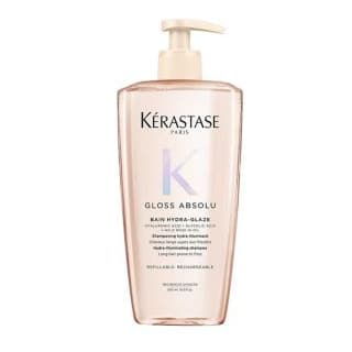 Kérastase Gloss Absolu Refillable Shampoo for All Hair Types, with Glycolic Acid, Hyaluronic Acid & Wild Rose
