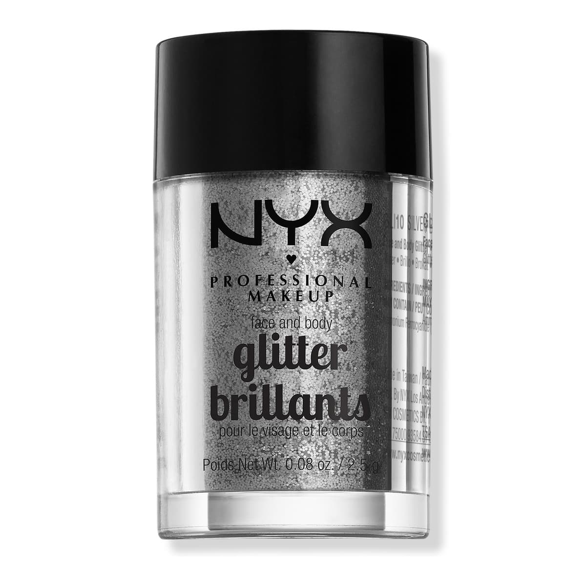 Vegan Loose Face and Body Glitter, Silver