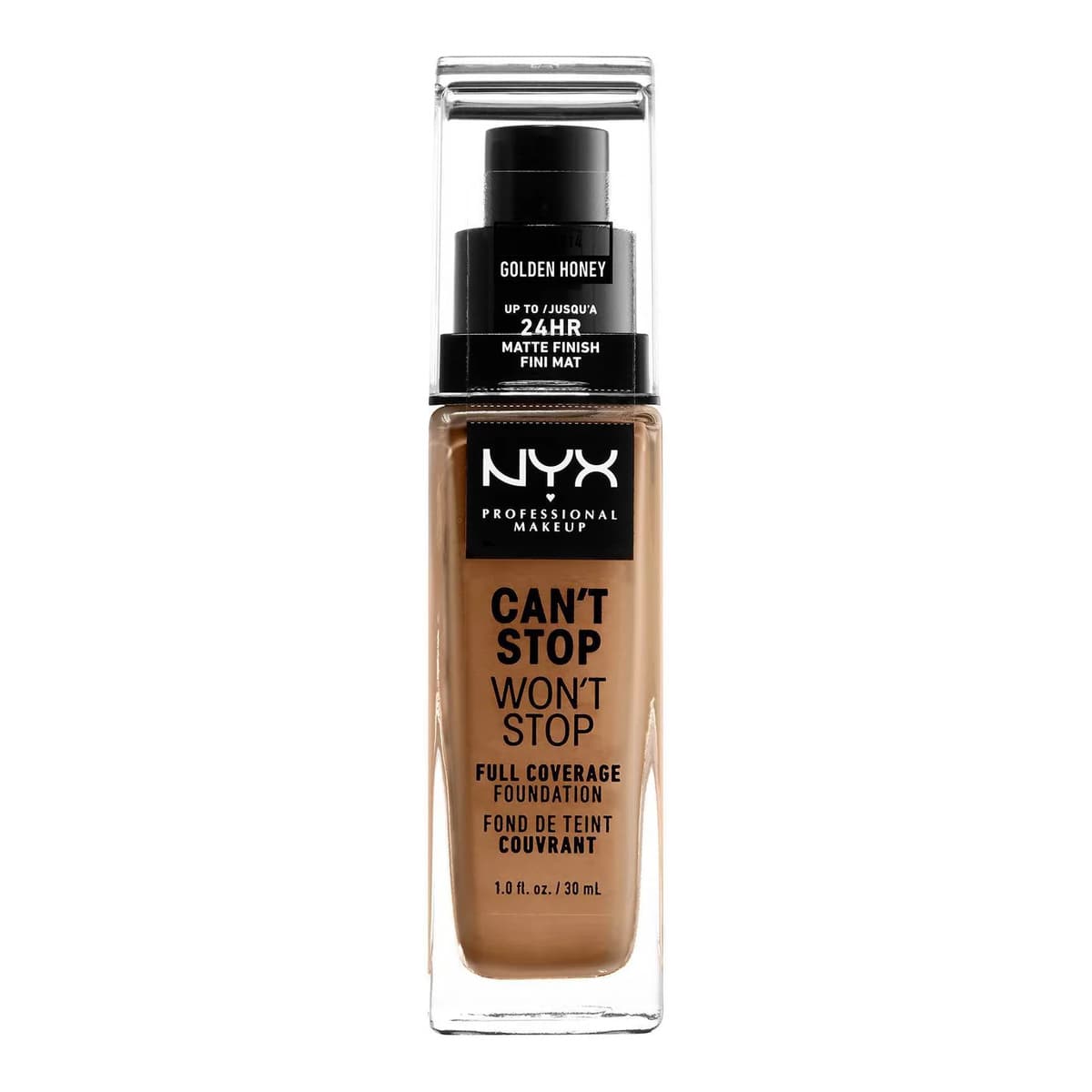 Can't Stop Won't Stop 24Hr Full Coverage Matte Finish Foundation, #14 Golden Honey