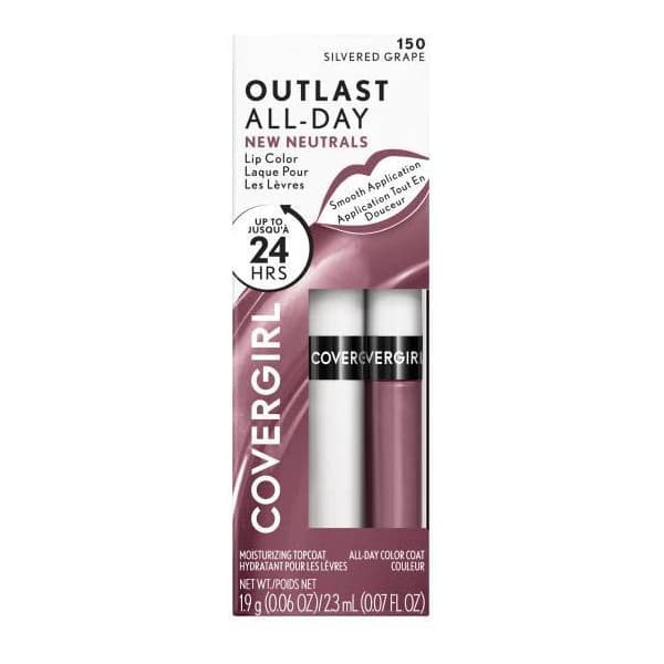 Outlast All Day Lip Color with Top Coat Lipgloss, Silvered Grape