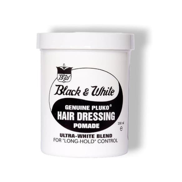 Black and White Pluko Hair Dressing Pomade