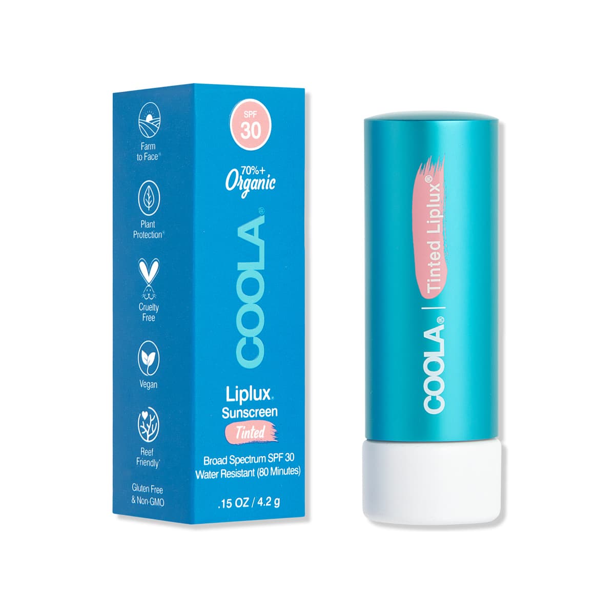 Organic Liplux Classic Sunscreen Lip Balm SPF 30, Tinted