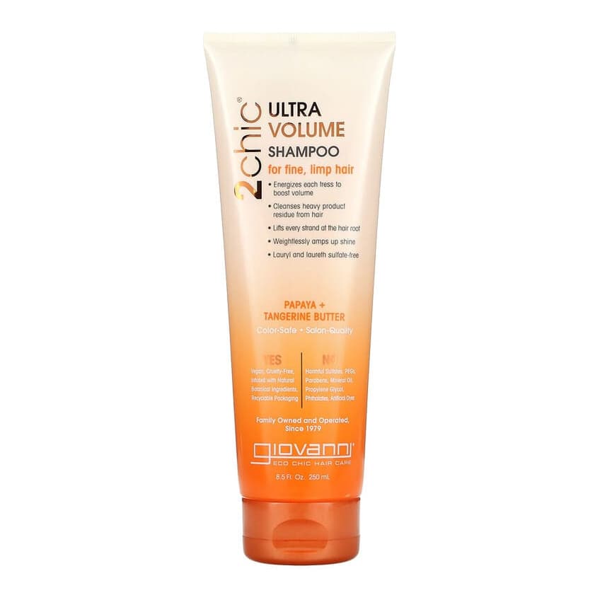2chic, Ultra-Volume Shampoo, For Fine, Limp Hair, Papaya + Tangerine Butter