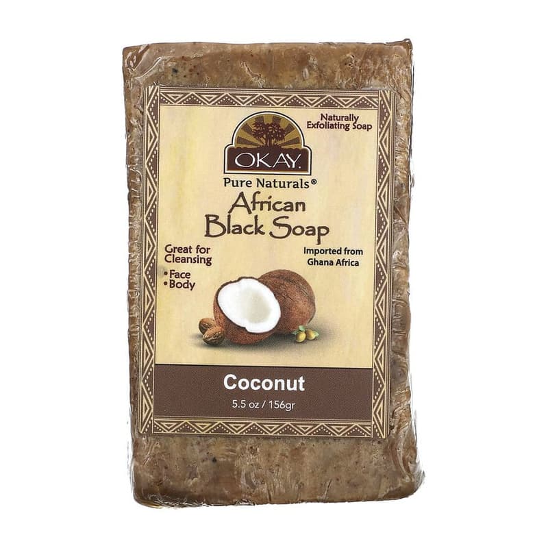 African Black Bar Soap, Coconut