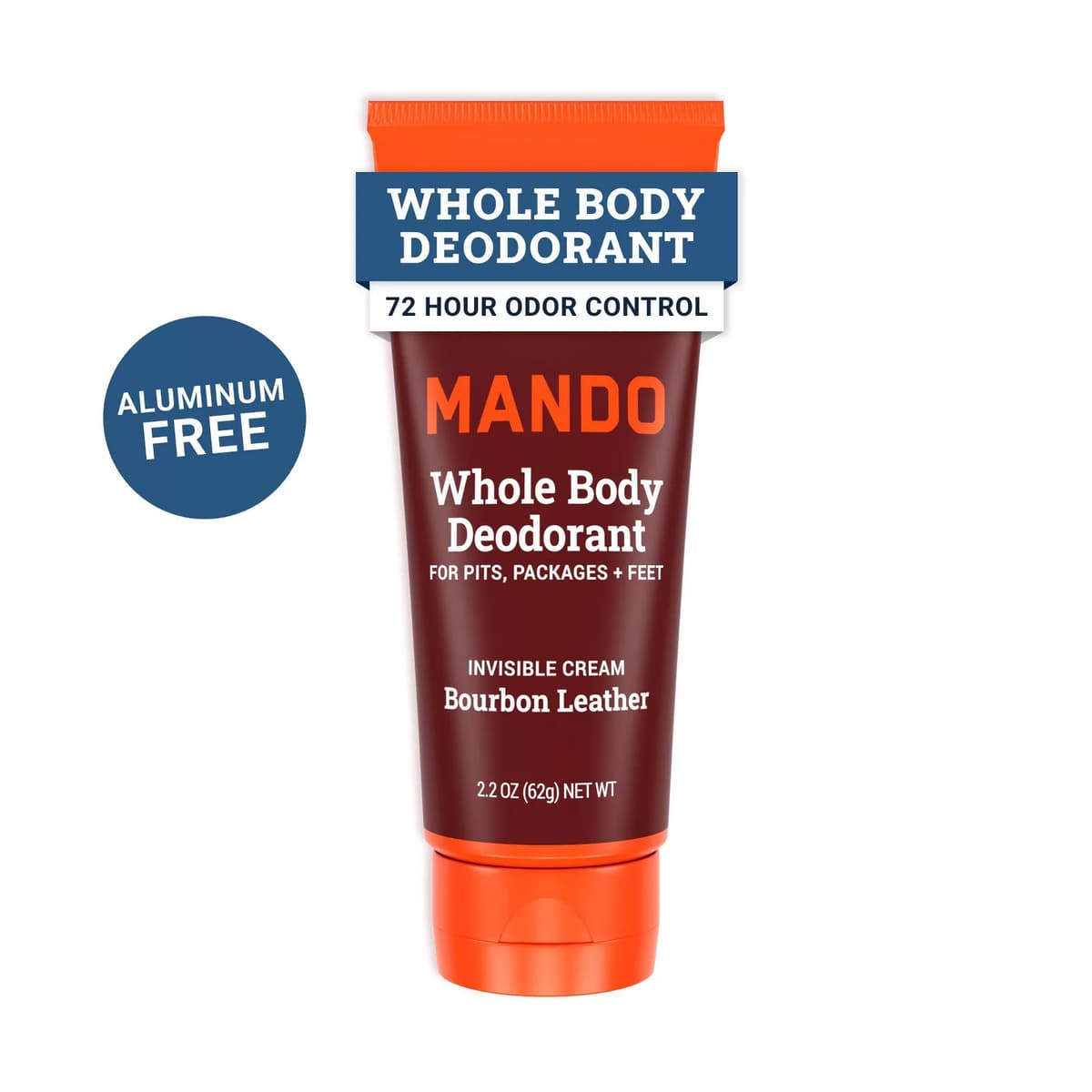 Whole Body Deodorant - Men's Aluminum-Free Invisible Cream Deodorant - Bourbon Leather