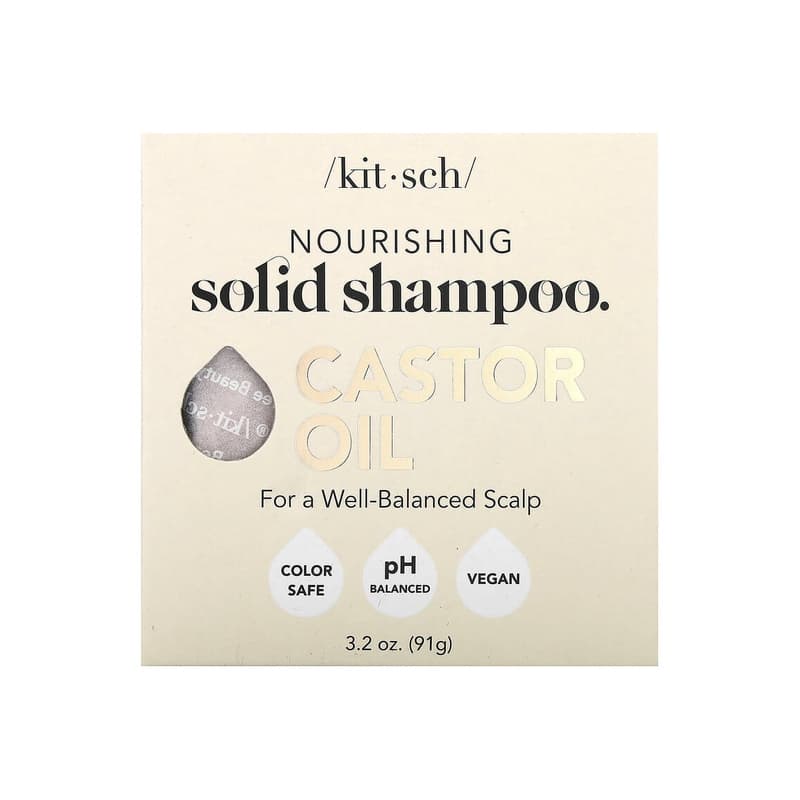 Nourishing Solid Shampoo Bar, Castor Oil, Sugared Amber & Shea