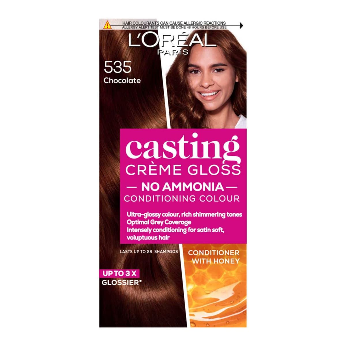 Paris Casting Creme Gloss Semi-Permanent Hair Dye, Brown Hair Dye 535 Choc Brown