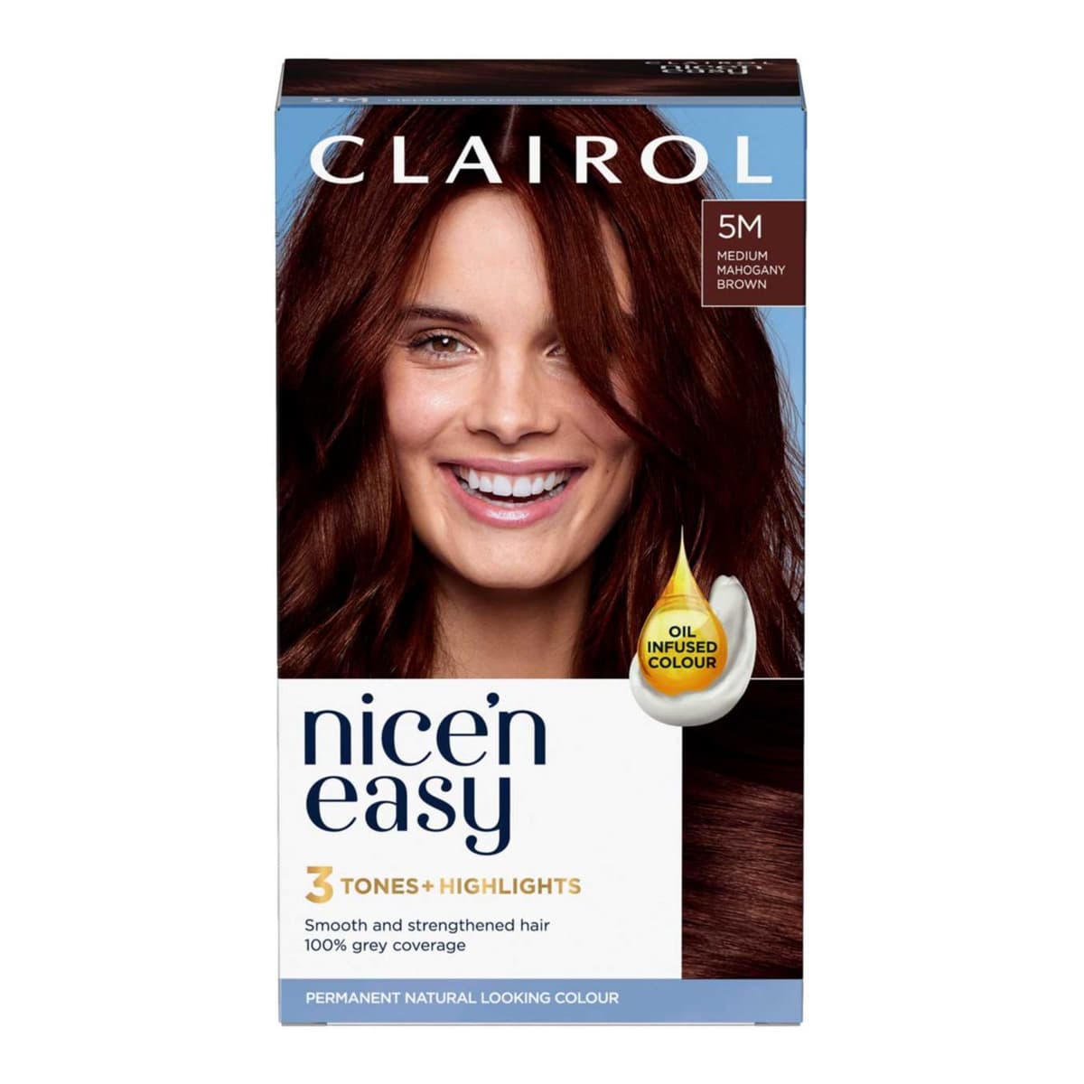 Clairol Nice'n Easy Crème Oil Infused Permanent Hair Dye 5M Medium Mahogany Brown