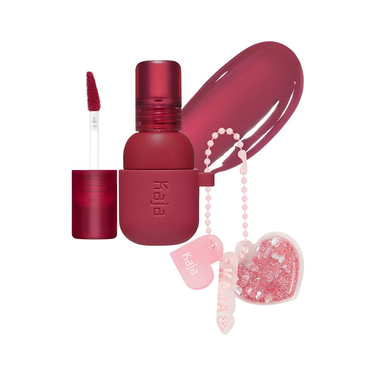 Jelly Charm Glazed Lip Stain & Blush With Keychain, #02 Squeeze Guava