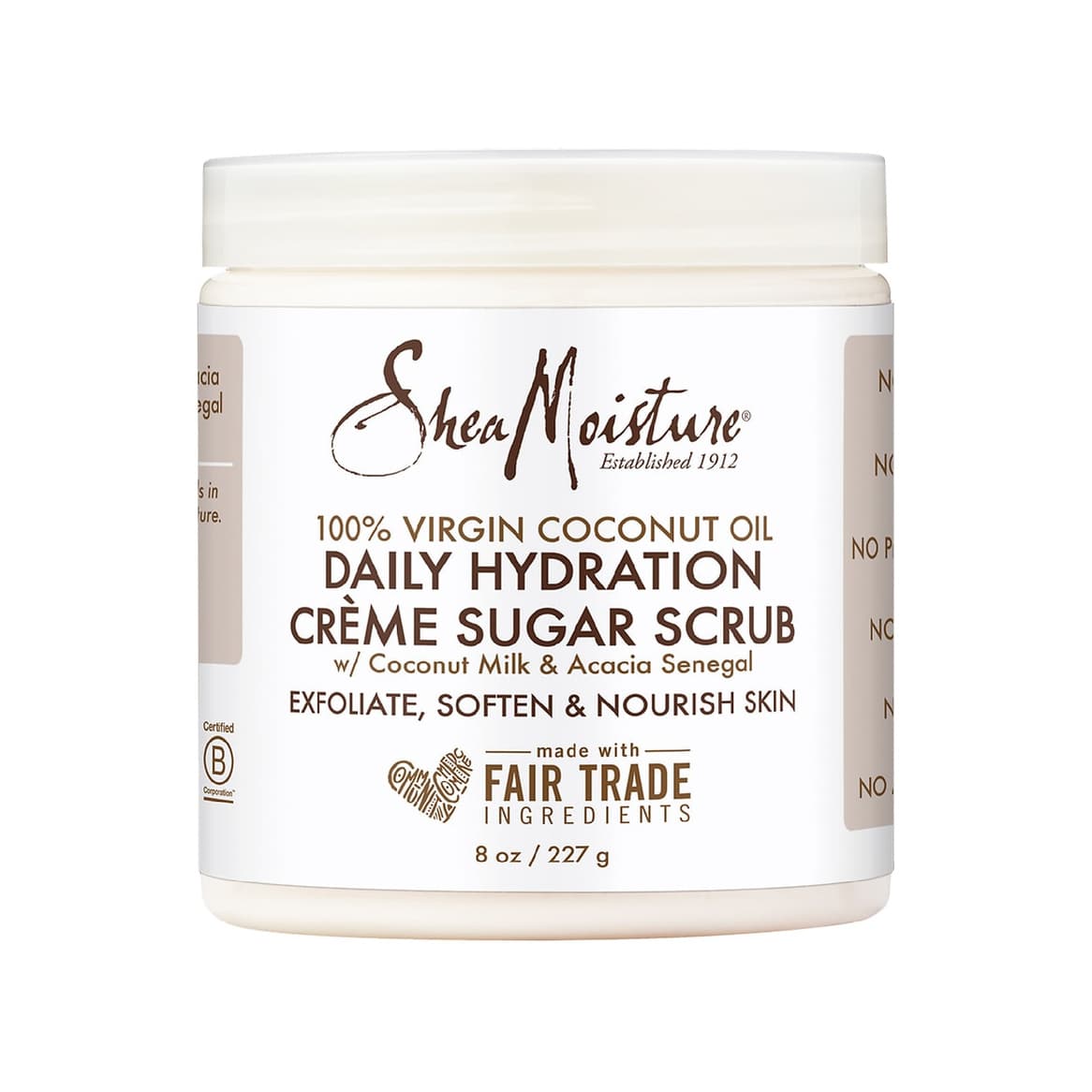 100% Virgin Coconut Oil Daily Hydration Creme Sugar Scrub