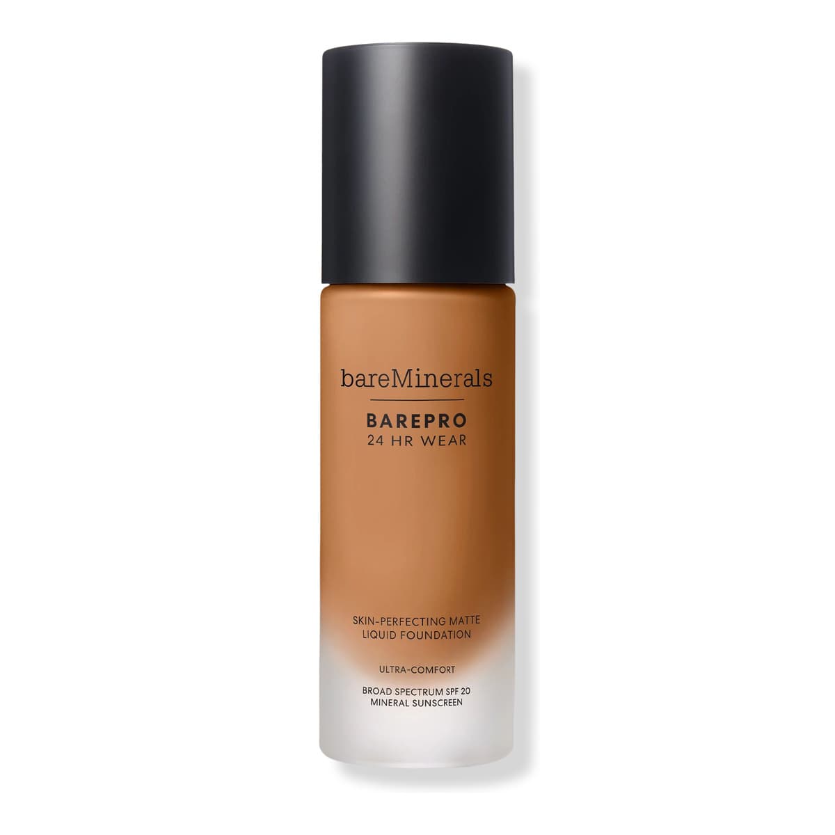 BAREPRO 24HR Wear Skin-Perfecting Matte Liquid Foundation Mineral SPF 20, Medium Deep 46 Neutral