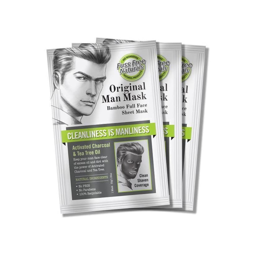 Mens Charcoal Face Mask, Clean Shaven