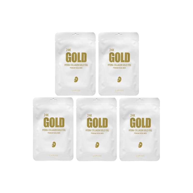 24K Gold Hydra Collagen Gold Foil, Premium Facial Beauty Sheet Mask