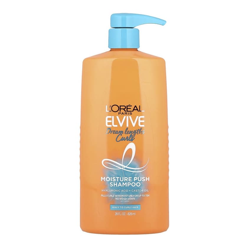 Elvive, Dream Lengths Curls, Moisture Push Shampoo, Wavy to Curly Hair