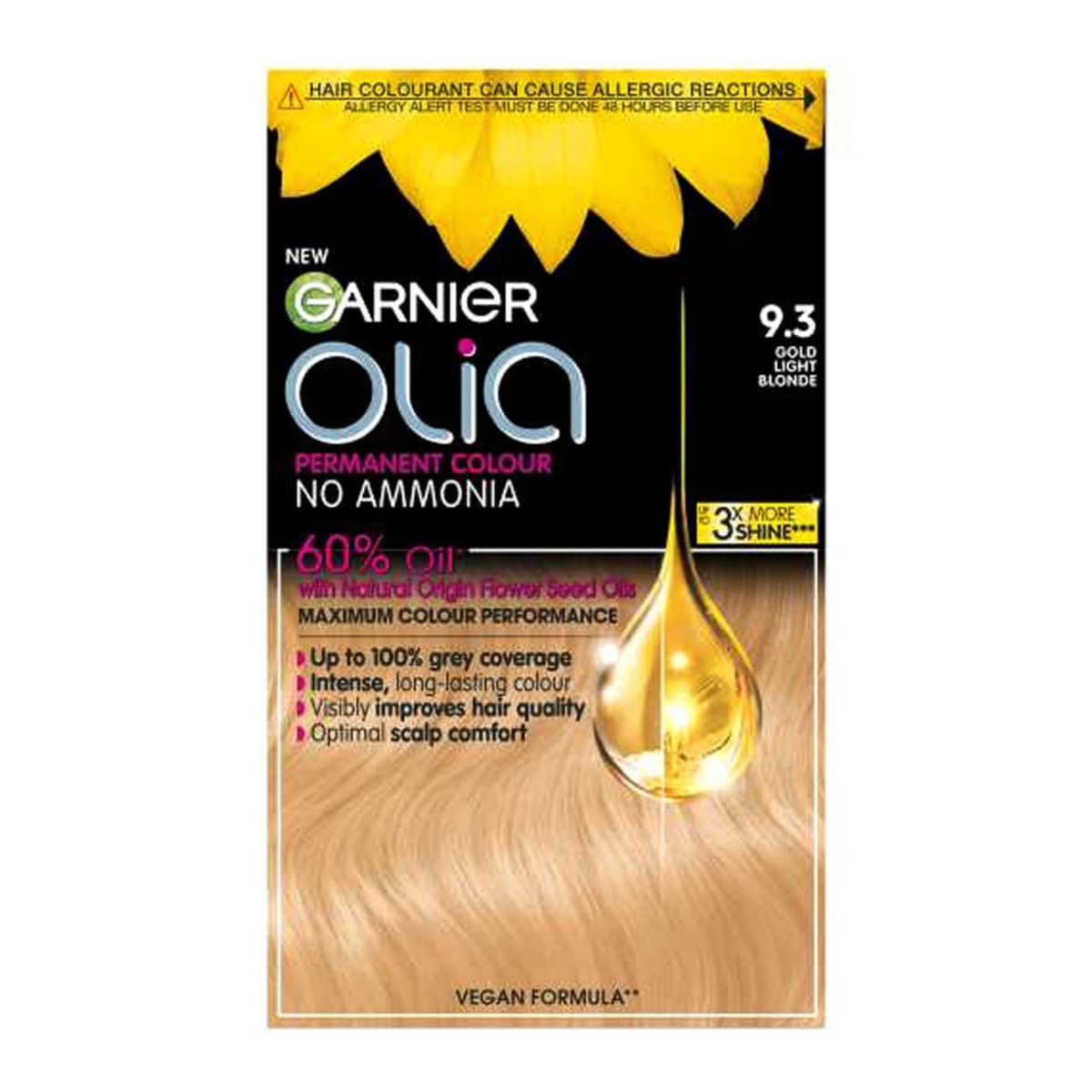 Olia 9.3 Golden Light Blonde No Ammonia Permanent Hair Dye