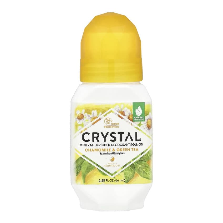Mineral-Enriched Deodorant Roll-On, Chamomile & Green Tea