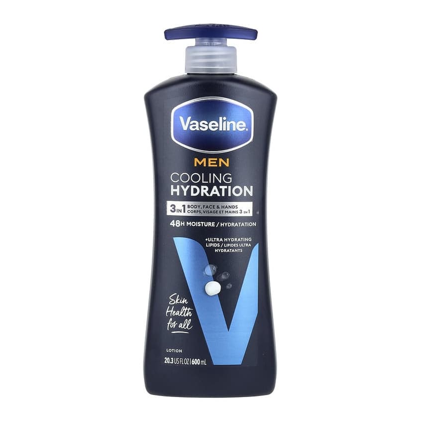 Men, Cooling Hydration, 3 in 1 Body, Face & Hands Lotion