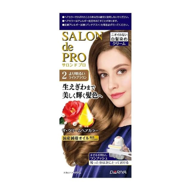 Salon De Pro One Push Gray Hair Color Cream, #02 Brighter Light Brown