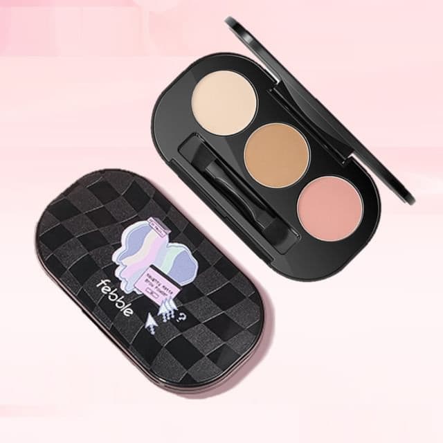 3 Shade Eyebrow Powder, #3 Yellow Coffee