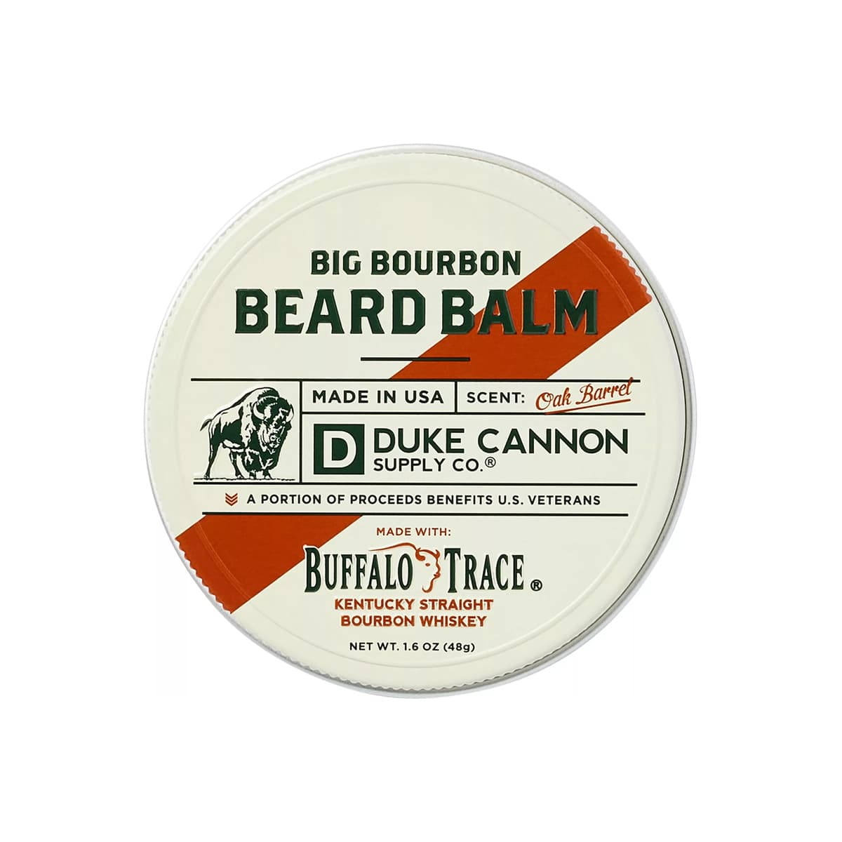 Duke Cannon Big Bourbon Beard Balm - Bourbon Oak Barrel Scent - Beard Balm for Men - Trial Size