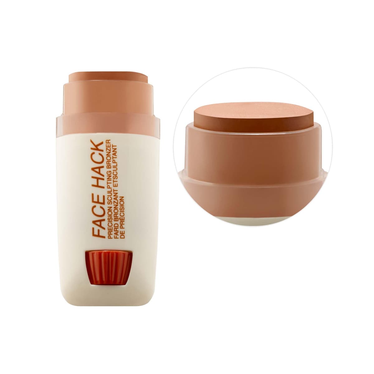 FACE HACK Precision Sculpting Cream Contour Bronzer Stick, Medium
