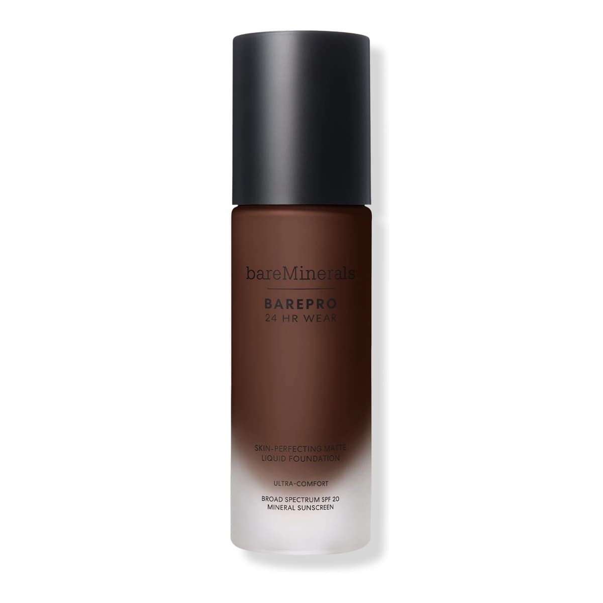 BAREPRO 24HR Wear Skin-Perfecting Matte Liquid Foundation Mineral SPF 20, Deep 65 Neutral
