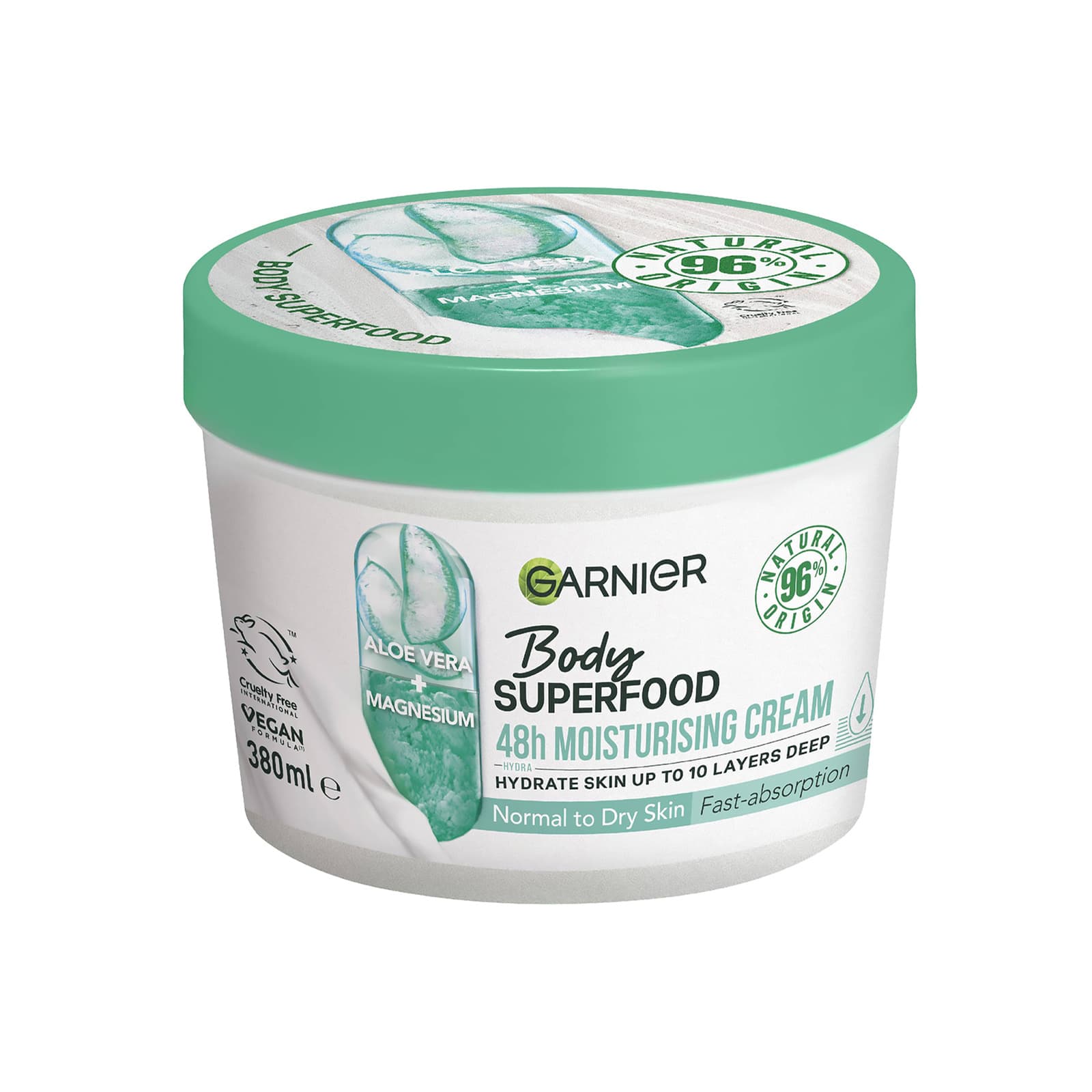 Body Superfood, Moisturising and Soothing Body Cream, Aloe Vera and Magnesium
