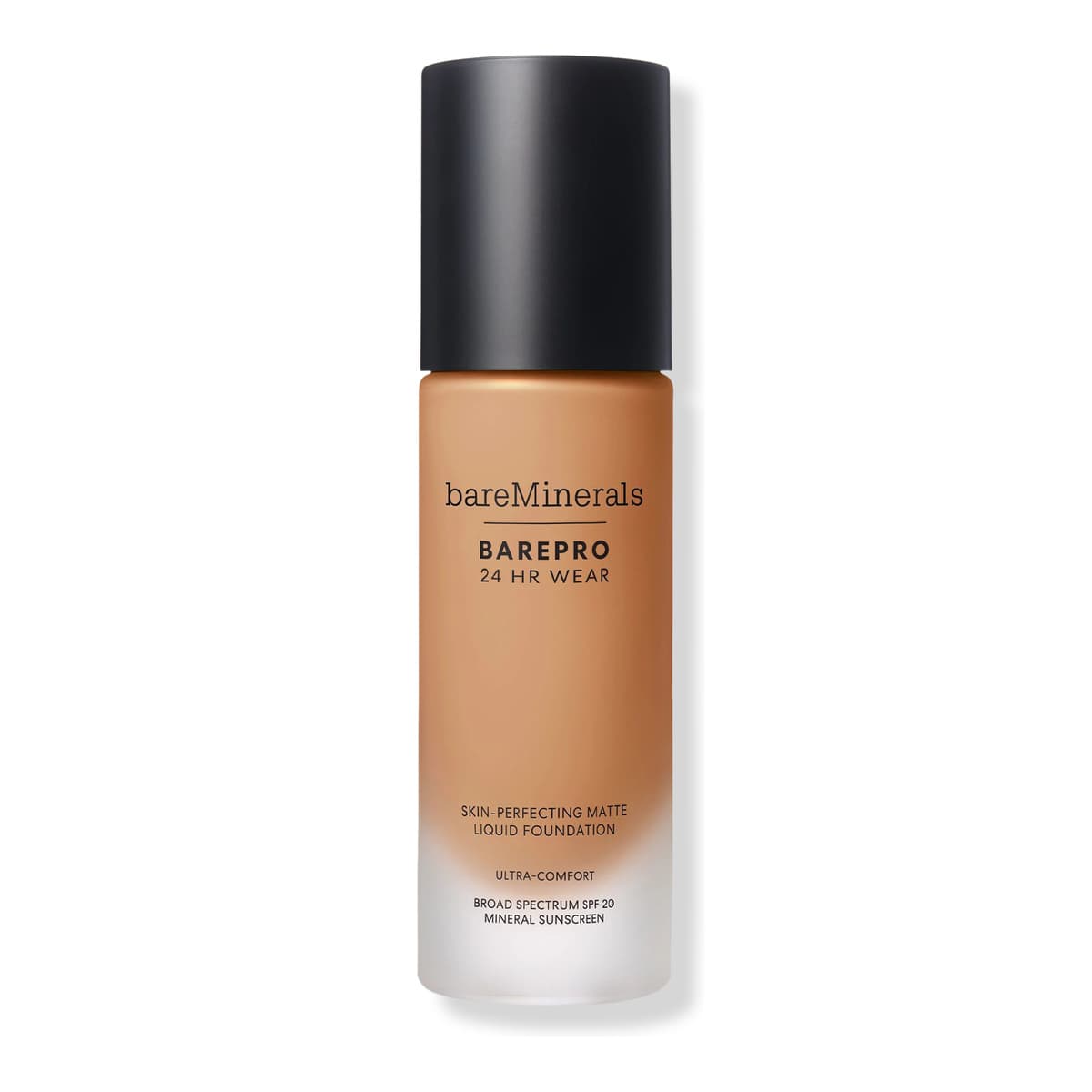 BAREPRO 24HR Wear Skin-Perfecting Matte Liquid Foundation Mineral SPF 20, Medium Deep 40 Neutral